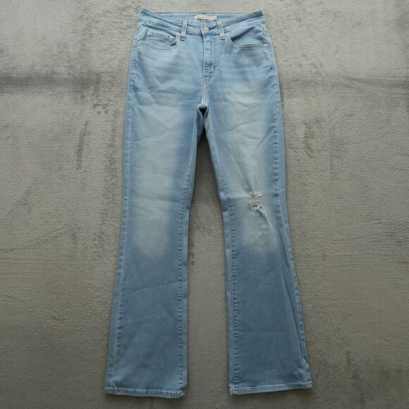 Levi's 725 Jeans Women's Size 29 High-Rise Bootcut Denim 31" Inseam Distressed - Picture 1 of 16